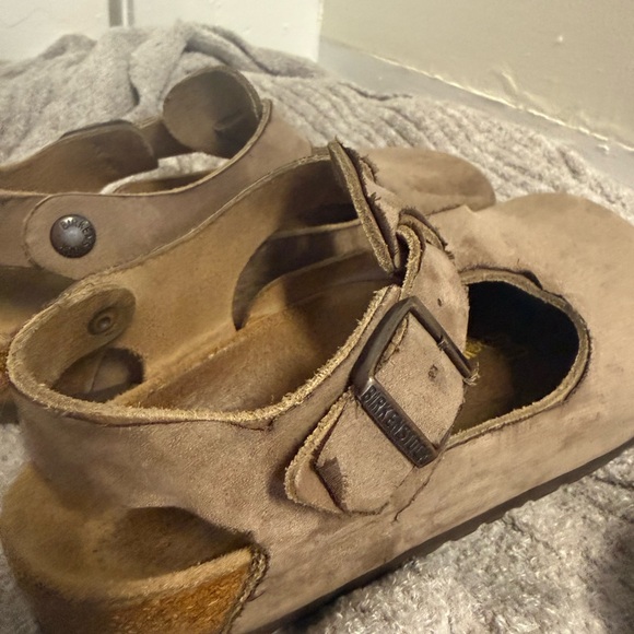 Birkenstock Tan Mules with Buckle - Picture 7 of 13